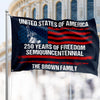 Custom Family Name USA 250 Years of Freedom House Flag | Semiquincentennial Patriotic HO82 901106