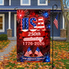 Custom Family Name USA 250th Anniversary 1776-2026 Fireworks Garden Flag LM32 669179