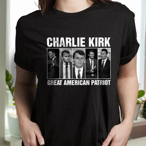 Charlie Kirk Great American Patriot Dark Shirt HA75 64472