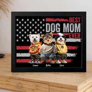 Custom Photo Best Dog Cat Dad Ever US Flag Picture Frame Uniform Ver HA75 892190