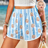 Custom Photo Striped Summer Pattern Women's Beach Short - Personalized Beachwear Gift HO82 902954