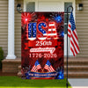Custom Family Name USA 250th Anniversary 1776-2026 Fireworks Garden Flag LM32 669179