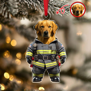 Custom Photo Cool Dog Career Uniforms Acrylic Ornament For Dog Lovers HA75 897080