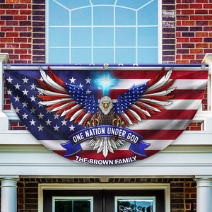 Custom Family One Nation Under God Non-Pleated Fan Flag TH10 896435