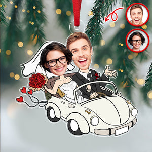 Custom Funny Wedding Face Acrylic Ornament Gift For Couple CH07 910074