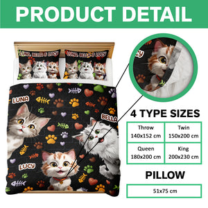 Custom 3D Cat Fish Bone Brick Pattern - 3D Inflated Effect Quilt Bedding Set LM32 897147