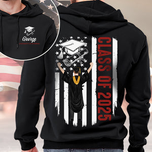Personalized Class Of 2025 Flag Graduation Back & Front Dark Shirt LM32 893433
