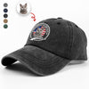 Custom Photo 250 Years Of Freedom With Dog Cat Washed Denim Baseball Cap HO82 894658