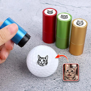 Custom Cat Photo Golf Ball Stamp Box, Golf Club Gift, Golf Lovers Gift TH10 896935