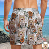 Custom Cat Photo Floral Aloha Pattern Beach Shorts - Gift for Cat Lovers HO82 902416