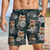 Custom Cat Photo Floral Aloha Pattern Beach Shorts - Gift for Cat Lovers HO82 902416