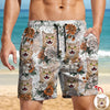 Custom Cat Photo Floral Aloha Pattern Beach Shorts - Gift for Cat Lovers HO82 902416