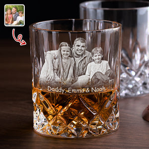 Custom Photo Merry Christmas I Love You Engraved Whiskey Glass Set with Wooden Box HA75 898032