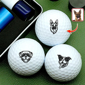 Custom Dog Photo Golf Ball Stamp Box, Golf Club Gift, Golf Lovers Gift TH10 896919