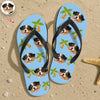 Custom Dog Photo Tropical Summer Pattern Flip Flops - Personalized Beach Gift For Dog Lovers CH07 911720