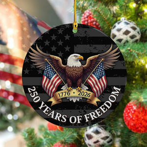 250 Years of Freedom Ceramic Ornament 250th Anniversary USA 1776-2026 Ornament CH07 899214