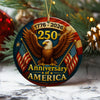 250 years of America Eagle & Flag 2D Ceramic Ornament HO82 900348