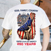 United State Of America 250 Years Back White Shirt TH10 898675