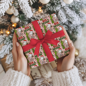 Six Seven Hand Christmas Wrapping Paper, Funny Holiday Gift 6 7 Wrapping Paper For Kids CH07 899222