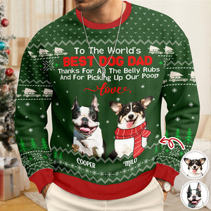 Custom Funny Dog Photo Thank For All The Belly Rubs Ugly Sweater LM32 895577