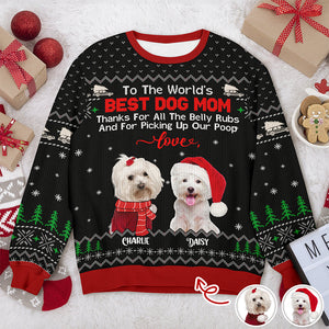 Custom Funny Dog Photo Thank For All The Belly Rubs Ugly Sweater LM32 895577
