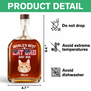 Custom Photo American Best Dog Dad - Personalized Whiskey Bottle HO82 894144