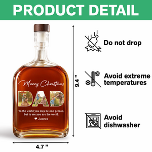 Custom Photo Merry Christmas Dad Family Whiskey Bottle LM32 893859