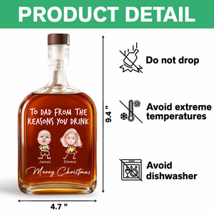 Custom Photo From The Reasons You Drink Christmas Whiskey Bottle LM32 893857