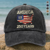250 Years America Anniversary 250th Independence Day Washed Denim Baseball Cap HA75 897362