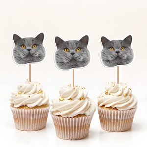 Custom Photo Funny Cat Funny Personalized Decoration Cupcake Toppers HA75 891988