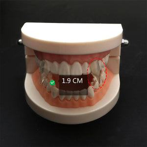 GeckoCustom 1 Pair Vampire Teeth Fangs Dentures Props Halloween Costume Props False Teeth Solid Glue Denture Adhesive Halloween Party Decor 1.9cm no glue