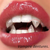 GeckoCustom 1 Pair Vampire Teeth Fangs Dentures Props Halloween Costume Props False Teeth Solid Glue Denture Adhesive Halloween Party Decor