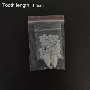 GeckoCustom 1 Pairs Halloween Teeth Fangs Dentures Props Party Costume DIY Cosplay Horror 5g Glue Friends Gifts Cosplay Witch False Fangs 1.5CM