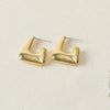 GeckoCustom 2021 New Classic Copper Alloy Smooth Metal Hoop Earrings For Woman Fashion Korean Jewelry Temperament Girl's Daily Wear earrings gold 4