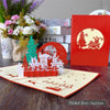 GeckoCustom 3D Pop UP Christmas Cards Santa Greeting Invitations Card Party Children Gifts New Year Thank You Card Anniversary Gift Postcard Christmas Castle