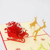 GeckoCustom 3D Pop UP Santa Cards Marry Christmas Greeting Cards Party Invitations Gifts New Year Greeting Card Anniversary Gifts Postcard Christmas deer