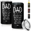 GeckoCustom 4-In-1 Dad Tumbler Gifts for Dad from Daughter Son - 12Oz Dad Fuel Can Cooler Tumblers Travel Mug Cup - Stainless Steel Insulated Cans Coozie Christmas, Birthday, Father'S Day Gift for Daddy No Matter What - Black