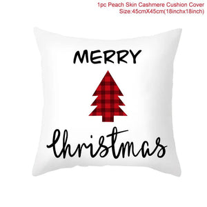 GeckoCustom 45cm Christmas Cushion Cover Navidad Merry Christmas Decorations For Home 2023 Xmas Noel Cristmas Ornaments New Year Gifts 2024 2