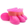 GeckoCustom 4Pcs Pet WaterProof Rainshoe Anti-slip Rubber Boot For Small Medium Large Dogs Cats Outdoor Shoe Dog Ankle Boots Pet Accessories pink / S