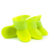 GeckoCustom 4Pcs Pet WaterProof Rainshoe Anti-slip Rubber Boot For Small Medium Large Dogs Cats Outdoor Shoe Dog Ankle Boots Pet Accessories yellow / S