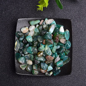 GeckoCustom 50/100g Natural Crystal Amethyst Agate Irregular Mineral Healing Stone Gravel Specimen Suitable For Aquarium Home Decor Crafts green agate / 100g