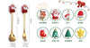 GeckoCustom 6/4/2PCS Christmas Gift Glod Spoon Fork Set Elk Christmas Tree Decoration Dessert Scoop Fruit Fork Coffee Spoon Cutlery Set