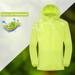 GeckoCustom Camping Rain Jacket Men Women Waterproof Sun Protection Clothing Fishing Hunting Clothes Quick Dry Skin Windbreaker With Pocket