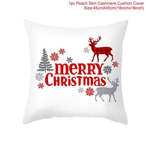 GeckoCustom Christmas Cushion Cover 45*45 Pillowcase Sofa Cushion Pillow Cases Cotton Pillow Covers Home Decoration 2023 Xmas Decor for Home 2