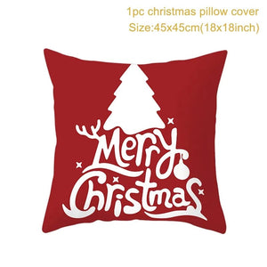 GeckoCustom Christmas Cushion Cover Merry Christmas Decorations for Home 2023 Christmas Ornament Navidad Noel Xmas Gifts Happy New Year 2024 style 12 / 45 x 45