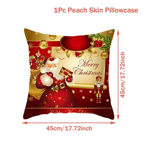 GeckoCustom Christmas Cushion Cover Merry Christmas Decorations for Home 2023 Christmas Ornament Navidad Noel Xmas Gifts Happy New Year 2024 Purple / 45 x 45