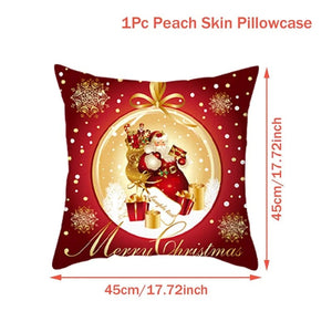 GeckoCustom Christmas Cushion Cover Merry Christmas Decorations for Home 2023 Christmas Ornament Navidad Noel Xmas Gifts Happy New Year 2024 Blue / 45 x 45
