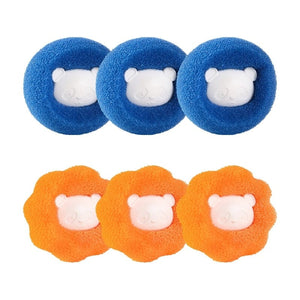 GeckoCustom Cleaning Tool Magic Laundry Ball Kit Hair Remover Pet Clothes Removes Hairs Cat and Dogs Home Household Product Dog Accessories A mixed color 6PCS