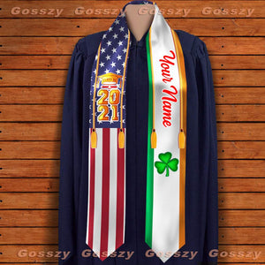 GeckoCustom Country Flag Class of 2024 Graduation Stoles TA29 888875 6x72 inch