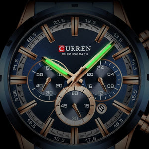 GeckoCustom CURREN Men Watch Top Brand Luxury Sports Quartz Mens Watches Full Steel Waterproof Chronograph Wristwatch Men Relogio Masculino